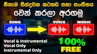 How to remove vocals from a song for free | Ultimate vocal remover free softweare sinhala