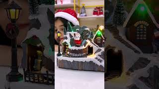 Magical Christmas Snow Village with Train Set | Angroos Christmas Decor 🎅🚂✨