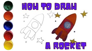 How to Draw a Rocket Cartoon drawings for kids || Magoc Art