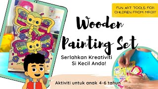 Idea Aktiviti Anak Umur 4-6 Tahun | Mewarna Wooden Painting Set