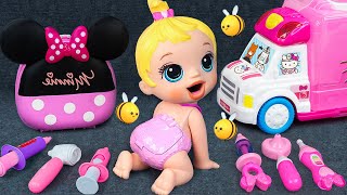 95 Minutes Satisfying with Minnie Mouse Ambulance Set ASMR, Doctor Toys Unboxing - Lana Review Toys