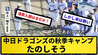 【たかし マグロだったな】中日ドラゴンズの秋季キャンプ、たのしそう【反応集】【プロ野球反応集】【2chスレ】【5chスレ】