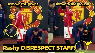 Unseen footage VIRAL Rashford show 'disrespectful' as he drops gloves on floor for staff to pick up