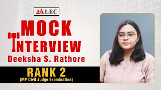 ALEC Mock Interview With MP Civil Judge Deeksha Singh, Rank 22 | Interview Tips By ALEC #interview