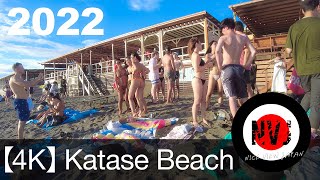 【4K walk Katase Beach 】真夏の片瀬海岸を歩く散歩2022。【 A walk in Katase Beach　2022.08.11 】片瀬西浜・鵠沼海水浴場