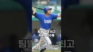 각 팀별 통산 최고 WAR을 기록한 선수들  #kbo  #이슈 #양준혁 #최정