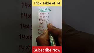 😎Easy way to learn table of 14 l 14 ka Padaha l Multiply by 14 l#maths #table #tableof14 #shorts