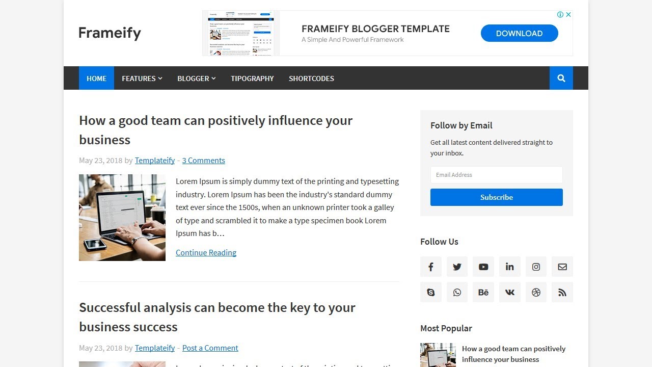 How To Install And Setup Frameify Blogger Template Youtube