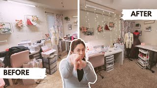 SEWING ROOM MAKEOVER for 2025! | Fabric Organization Included