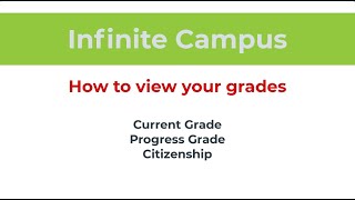 Infinite Campus - View Overall Grade