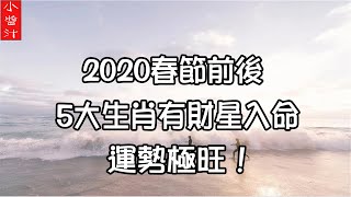 【生肖運勢】2020年春節前後，5大生肖吉星高照，有財星入命，運勢極旺！