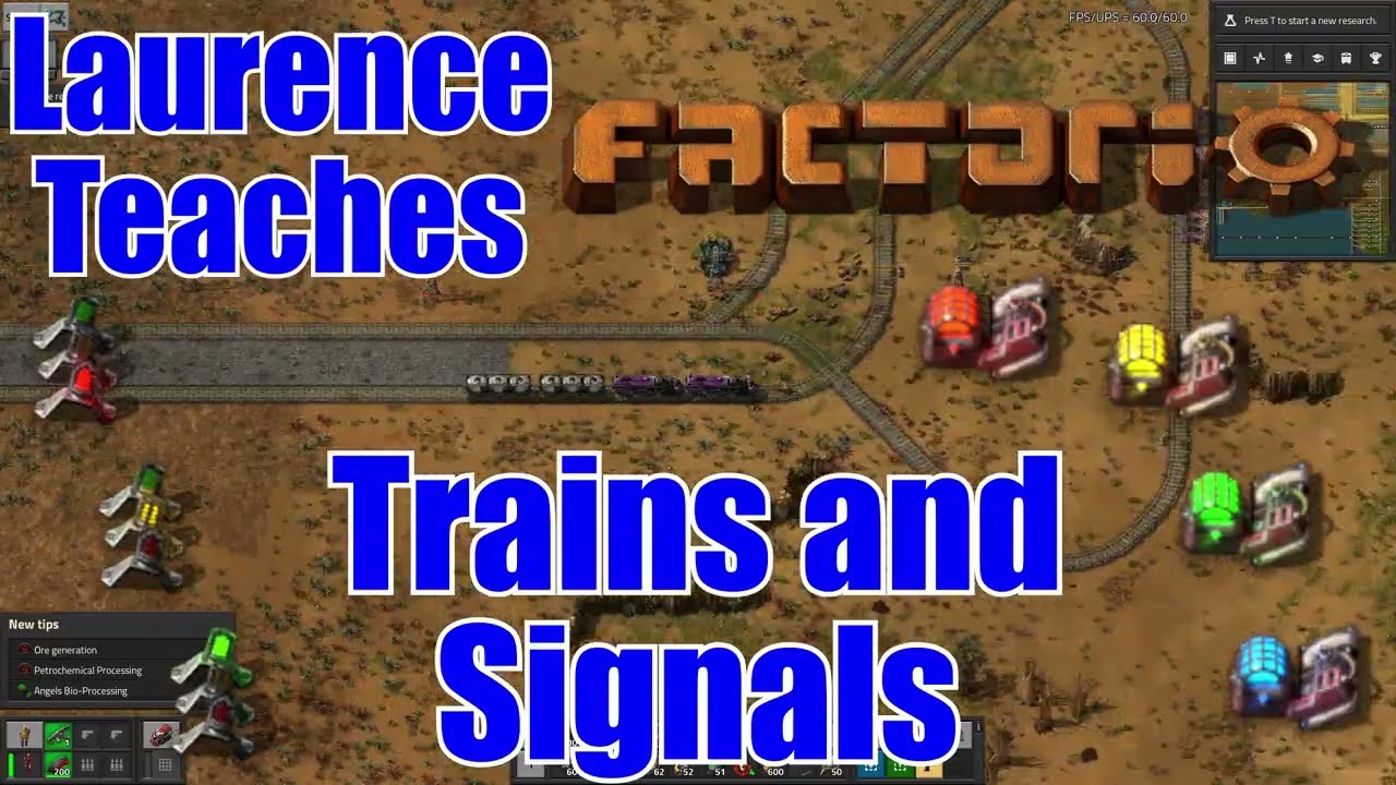 Trains And Signals Tutorial Laurence Plays Factorio Youtube