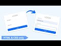 Create a Login Form with Floating Labels using HTML and CSS