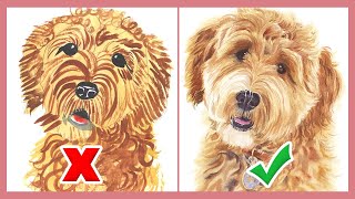DOs and DON'Ts - How to Paint Curly Dog Fur in Watercolor!