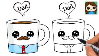 How to Draw a Cup of Coffee ☕️ Father's Day Art