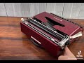 restored custom metallic red cherry olivetti lettera 22 ultraportable typewriter