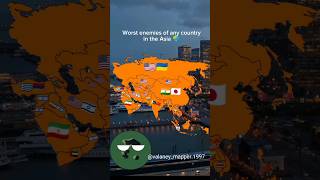 Worst enemies of any country in the Asia 🌏 #enemy #enemies #map #asia #viralvideo #shorts