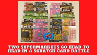 Supermarket vs Supermarket scratch card battle. £40 of £2 scratch cards from two different shops.