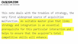 Strategic M&A Analysis Case Study Help - Caseism.com