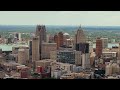 drone footage of downtown detroit in 4k