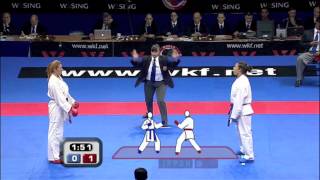Fatima Zahra  of Morocco vs Merima Softic of Bosnia :: WKF World Karate Championships Belgrade 2010