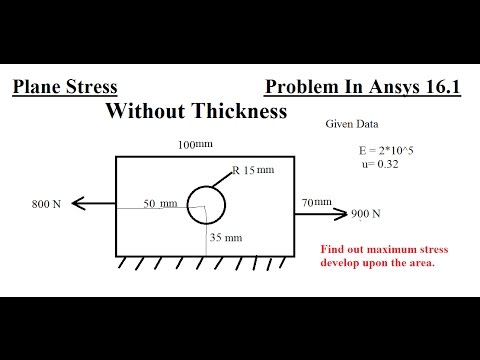 Plane Stress Strain without Thickness In Ansys 16.1 Tutorial Plane Stress Strain without Thickness In Ansys 16.1 Tutorial