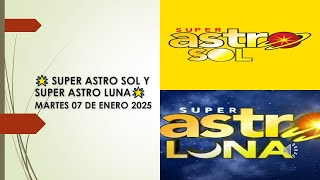 NUMEROS DE SUERTE Y AZAR PARA JUGAR ASTRO SOL - ASTRO LUNA // MARTES 7 DE ENERO 2025