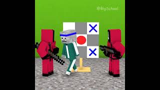 When Noob Player Plays Squid Game Tic Tac Toe | Monster School Minecraft Animations