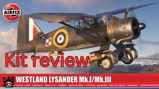 Airfix  Westland Lysander 1/48th scale first impressions - review