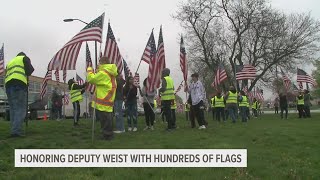 Thousands of American flags set up in Galesburg to honor Knox County Sheriff's Deputy Nicholas Weist