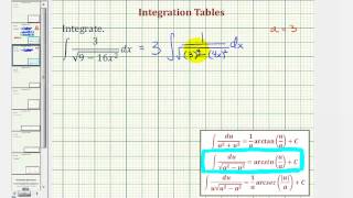 Ex: Integration Tables - Integration Requiring U-Substitution Involving sqrt(a^2-u^2)