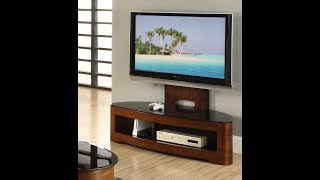 Jual Furnishings JF209 Curve Cantilever TV Stand with Bracket in Walnut of Oak