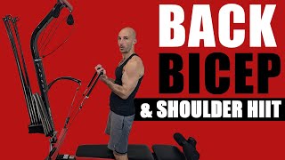 Bowflex Back, Biceps, & Shoulder Blaster - 20 min HIIT workout with 9 different exercises