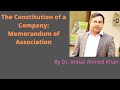 Constitution of a Company: Memorandum of Association