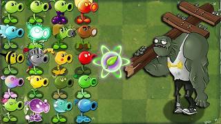 PvZ 2 Challenge - All Plants Level 1 POWER-UP vs Gargantuar Zombie - Who Will Win?