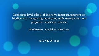 Landscape level effects of intensive forest management on biodiversity