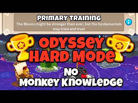 BTD6 Odyssey || Hard Mode Tutorial || No Monkey Skills || Primary Training