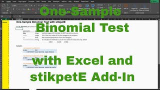 Excel - One-Sample Binomial Test with stikpetE