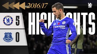 ⏪️ Chelsea 5-0 Everton | HAZARD BRACE helps thrash Toffees! | HIGHLIGHTS REWIND | PL 2016/17