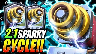 2.1 ELIXIR FASTEST SPARKY CYCLE DECK EVER!! TROLLING NOOBS!!