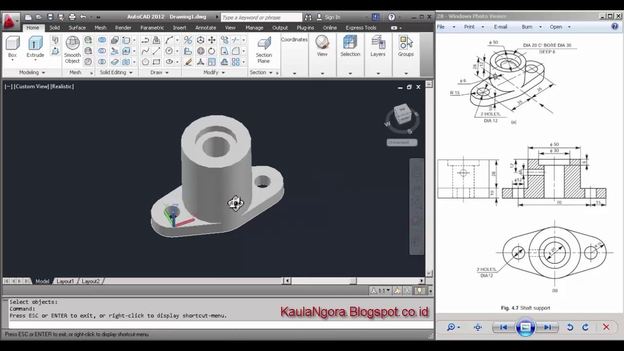 BELAJAR AUTOCAD - 3D - Part 6 - YouTube