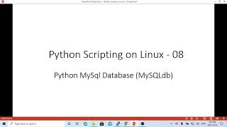 Python Scripting on Linux - Connect and Query MySql Database
