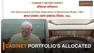 Cabinet portfolio's allocated | DD India Live