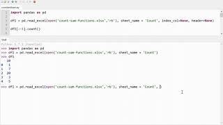 Excel and Python Pandas: Count