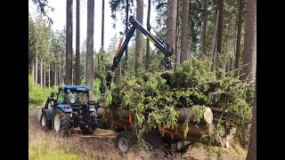 New Holland T4s mit BMF 8T1 / 650 Rückewagen