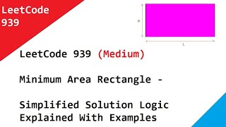 LeetCode 939 Minimum Area Rectangle - Simple Solution (Logic Explained With Examples)