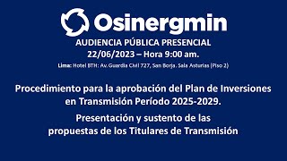 AUDIENCIA PÚBLICA PRESENCIAL.   22/06/2023.   9:00am