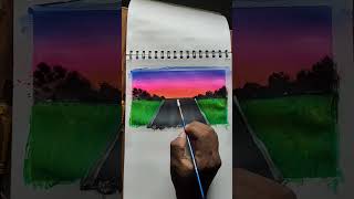 Road scenery painting #shorts