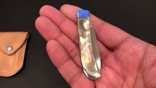 Tim Wright Small Take Apart Folder Custom lock back knife with blacklip pearl inlays