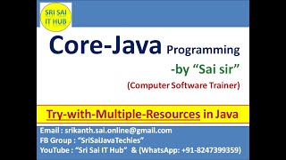 Java Try with Multiple Resources#310|| Java Try Block with Auto Closable Resources|| Java Exceptions